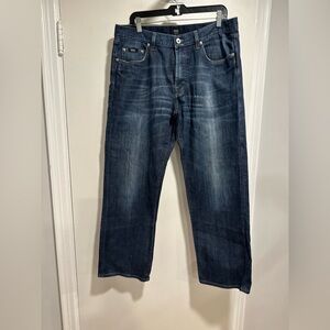 VTG Hugo Boss Jeans 36X32 Dark Wash Denim Baggy Y2k Wide Leg Skater Distressed